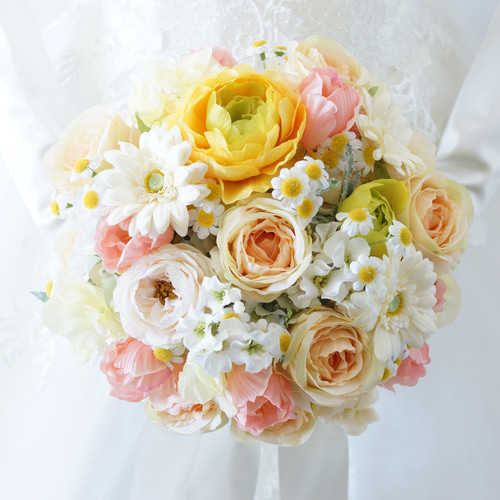 ねこ様さま専用 ガーベラブーケ　ウェディングブーケ　ブートニアセット 楽天市場】ブーケ ブートニアセット ウエディングブーケ