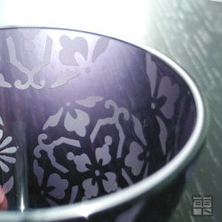[和グラス] ～江戸紫の丸文様～　おちょこ 7枚目の画像