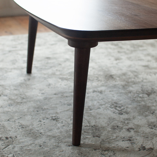 ウォルナット材のスクエアこたつ / こたつ単体［90cm] フラット