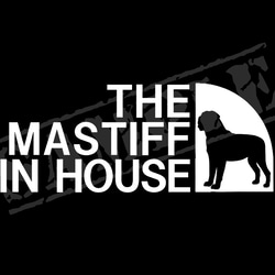 THE MASTIFF IN HOUSE パロディステッカー（マスティフ）6.5cm×17cm 1枚目の画像