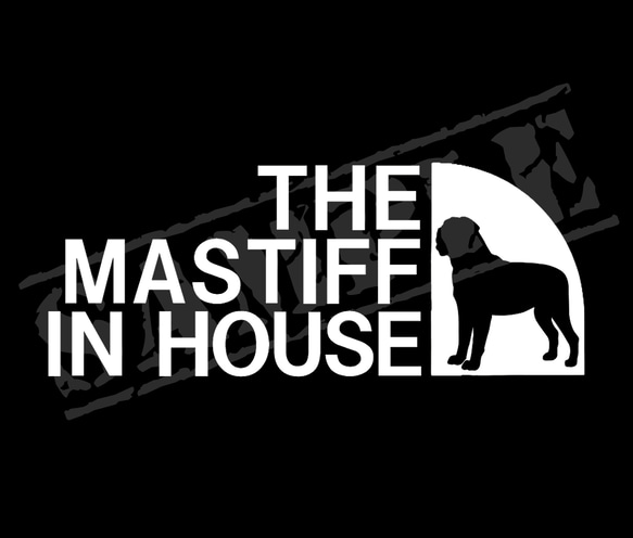 THE MASTIFF IN HOUSE パロディステッカー（マスティフ）6.5cm×17cm 1枚目の画像