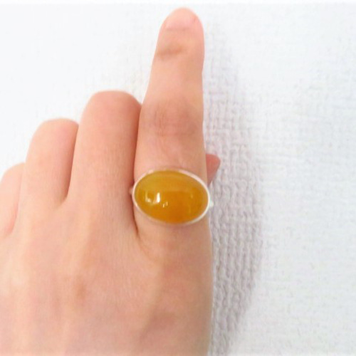 直営店に限定 シルバー イエローカルセドニー リング 指輪・リング Jewel 家具