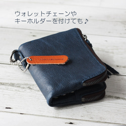 ダブルウォレット 二つ折り財布 小銭入れ2つ 仕切り 家計管理財布 カードたくさん 折りたたみ 使いやすい W-334 9枚目の画像