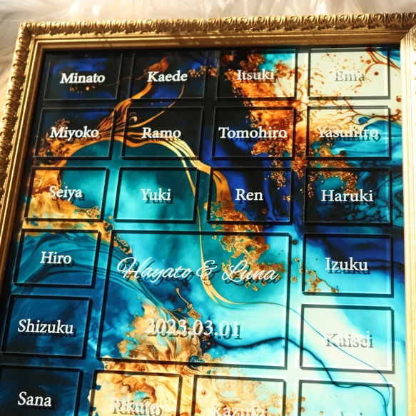 【席札にもなる 参加型結婚証明書】アルコールインクデザイン お好きな写真でも作成できます 