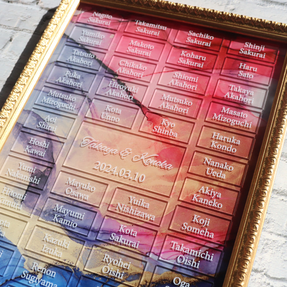 【席札にもなる 参加型結婚証明書】アルコールインクデザイン お好きな写真でも作成できます 