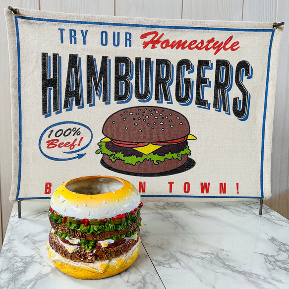アメリカンダイナー  ハンバーガー ディスプレイ サインボード&マルチホルダー メニュー立て 1枚目の画像
