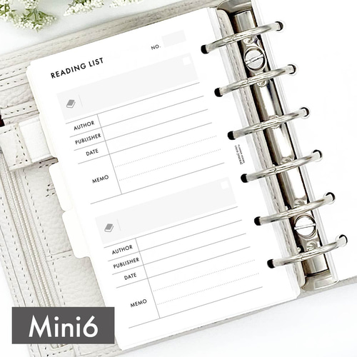システム手帳リフィル《ミニ6サイズ》読んだ本を記録しておける
