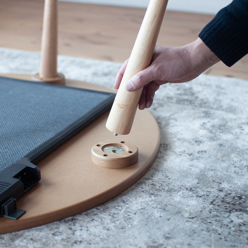 オーク材のラウンドこたつ / こたつ単体［90cm] フラットヒーター 節電