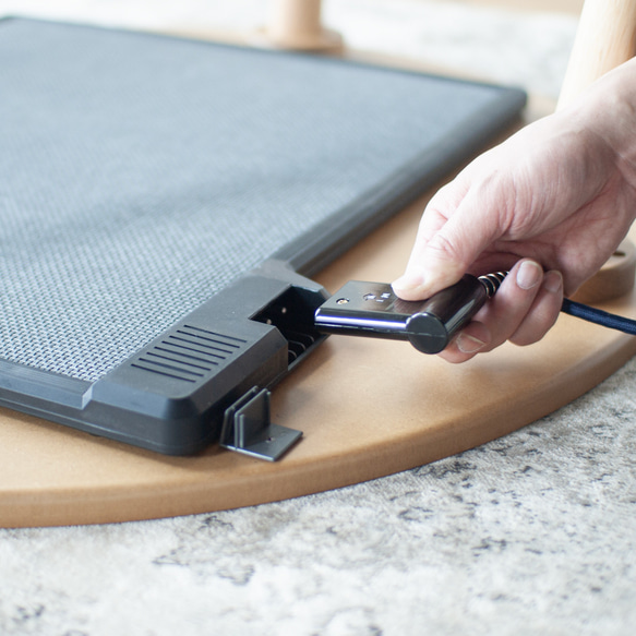 オーク材のラウンドこたつ / こたつ単体［90cm] フラットヒーター 節電 テーブル 日本製 テーブル 日本製 1時間の電気量 ＋4