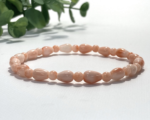 【ぽめ】天然レッドコーラル(珊瑚)のシンプルブレスレット 0_14cad49dc34c204b214c5fea8e13