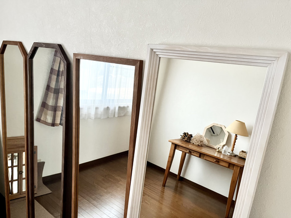 【日本製】全身鏡　姿見　スタンドミラー　アンティーク調 12枚目の画像
