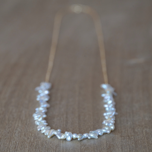 [送料無料] K18 ミニケシシルバーカラーアコヤ真珠ネックレス(60cm,PNK009) 1枚目の画像