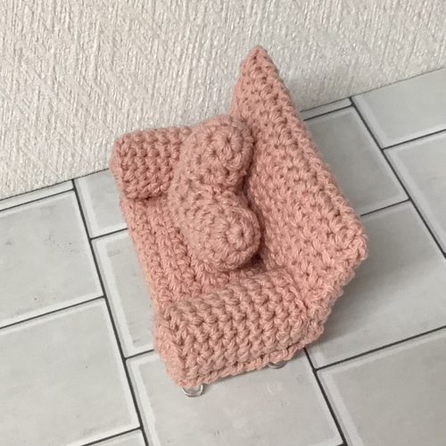 ハートのクッション付き ソファ あみぐるみ あみぐるみ くりちゃん