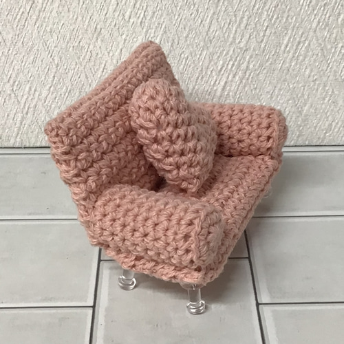 ハートのクッション付き ソファ あみぐるみ あみぐるみ くりちゃん