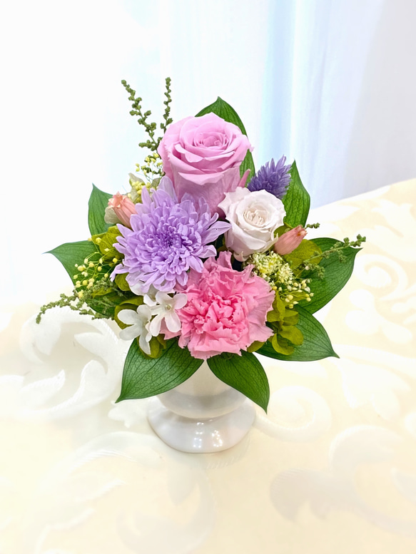 小ぶりなサイズの仏花(高さ15cm)〜ピンク 3枚目の画像
