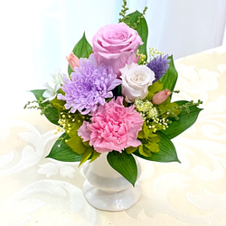 小ぶりなサイズの仏花(高さ15cm)〜ピンク 1枚目の画像