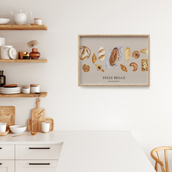 パンのキッチンポスター　/ i1264 / クロワッサンやフランスパンなど　インテリアポスター 7枚目の画像