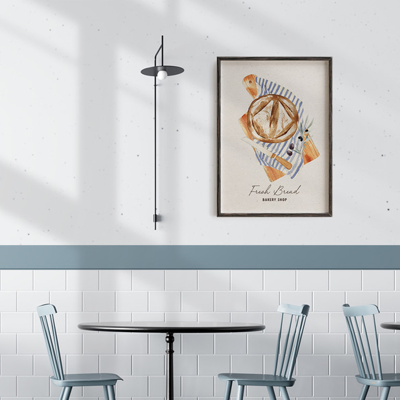 パンのキッチンポスター　/ i1259 / クロワッサンやフランスパンなど　インテリアポスター 7枚目の画像