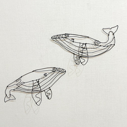 シロナガスクジラ① ワイヤーアート くじら クジラ 鯨 ワイヤーアート 立体 壁掛け wire art【受注販売】 5枚目の画像