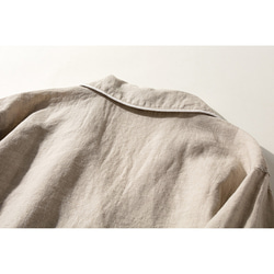 リネンパジャマ　リネンルームウエア　長袖シャツ＋パンツ　上下セット　ベージュ男性女性M-XLサイズ　L155 11枚目の画像