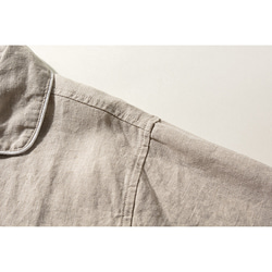 リネンパジャマ　リネンルームウエア　長袖シャツ＋パンツ　上下セット　ベージュ男性女性M-XLサイズ　L155 6枚目の画像