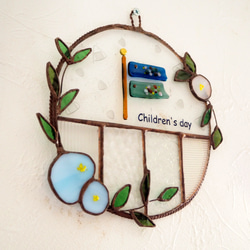 端午の節句に。ステンドグラスの丸い鯉のぼりプレート 9枚目の画像