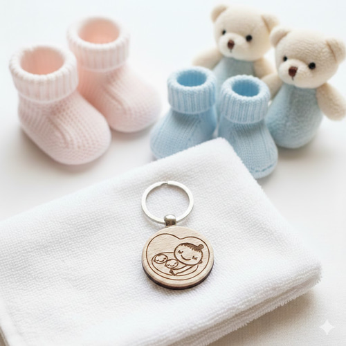 名入れ無料】双子・三つ子ちゃん用マタニティマーク｜木製｜安産祈願