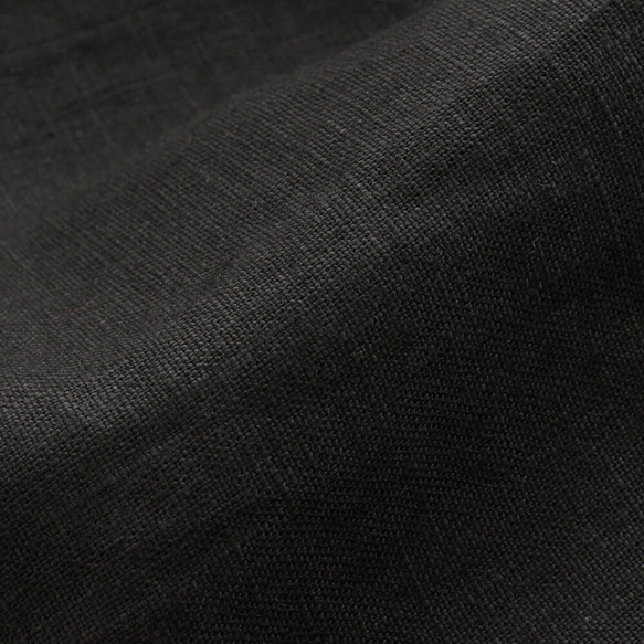 四季皆可使用的亞麻披肩領夾克外套 長89cm（黑色）CO08 第8張的照片