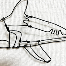 【受注販売】ホオジロザメ　サメ　鮫　立体　壁掛け　ワイヤーアート 3枚目の画像