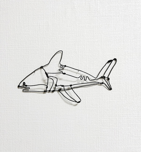 【受注販売】ホオジロザメ　サメ　鮫　立体　壁掛け　ワイヤーアート 8枚目の画像
