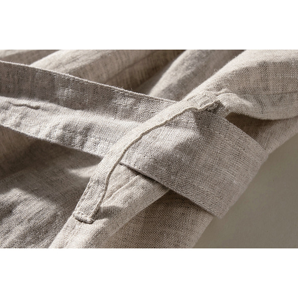 リネン 浴衣　和装 パジャマ　バスローブ 男女兼用　ベージュ　フリーサイズ　L156 7枚目の画像