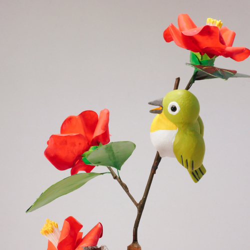 昭和　レトロ　椿　メジロ？ 椿とメジロさんの振り子の玩具 その他置物 戯れ工作室 通販 15540334