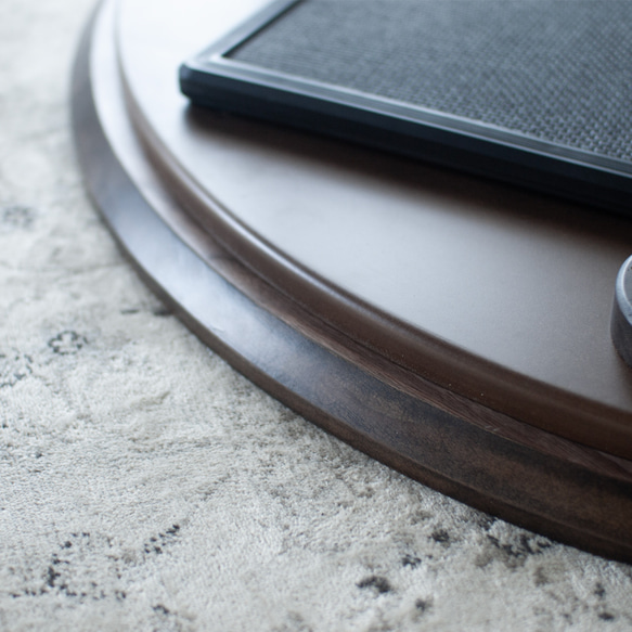 ウォルナット材のラウンドこたつ / こたつ単体［90cm] フラットヒーター 節電 テーブル 日本製 テーブル 日本製 1時間の電気量 ＋4