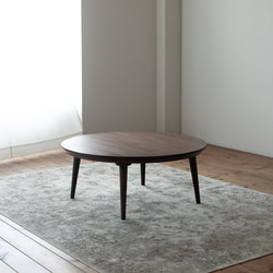 花柄こたつテーブルウォールナット日本製・ヒーター付き 花柄こたつテーブルウォールナット90丸日本製・ヒーター付き こたつ