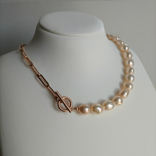 桃色の雲◆ドラゴンスケールカービング✧淡水パールネックレストップ 桃色の雲様専用◇ドラゴンスケールカービング✧淡水パールネックレス