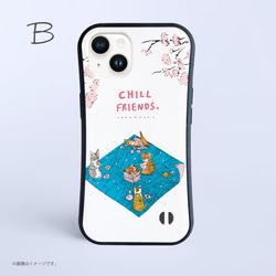 「CHILL FRIENDS_お花見」耐衝撃グリップiPhoneケース 3枚目の画像