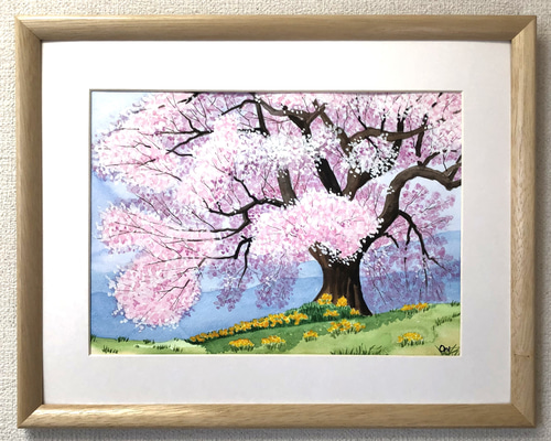 桜」透明水彩画 原画 風景画 額縁付 F4サイズ 絵画 Oni 通販 桜」透明水彩画 原画 風景画 額縁付 F4サイズ 絵画 Oni 通販