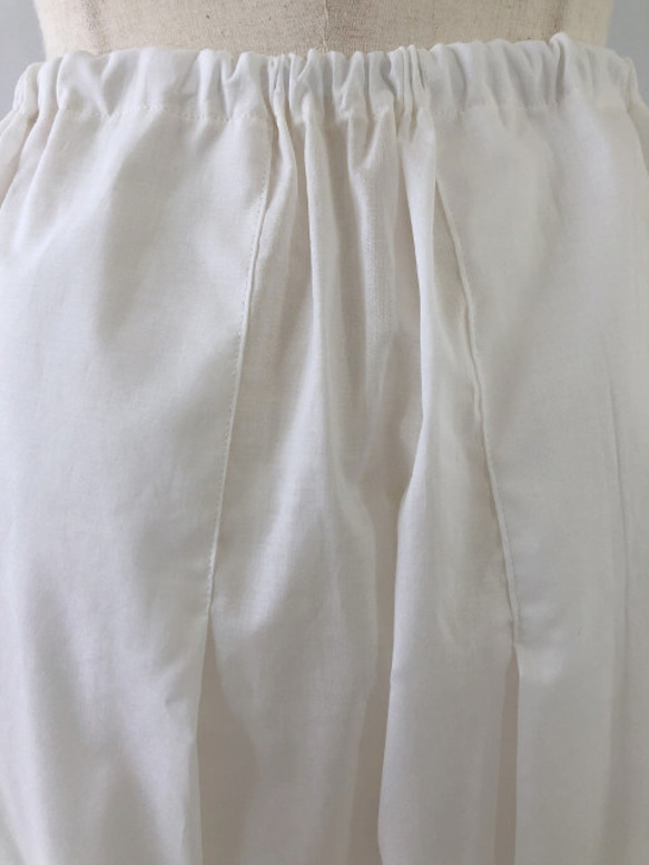 ペチコート　綿ローン　高級レース　ゴムウエスト　ロング　87cm丈　白　インナースカート　アンダースカート 5枚目の画像