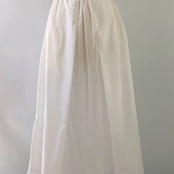 ペチコート　綿ローン　高級レース　ゴムウエスト　ロング　87cm丈　白　インナースカート　アンダースカート 2枚目の画像