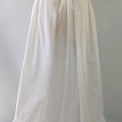 ペチコート　綿ローン　高級レース　ゴムウエスト　ロング　87cm丈　白　インナースカート　アンダースカート 4枚目の画像