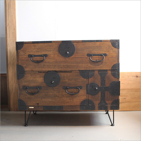 アンティーク 木製タンス 7段引き出し ダークブラウン 昭和レトロ 楽天