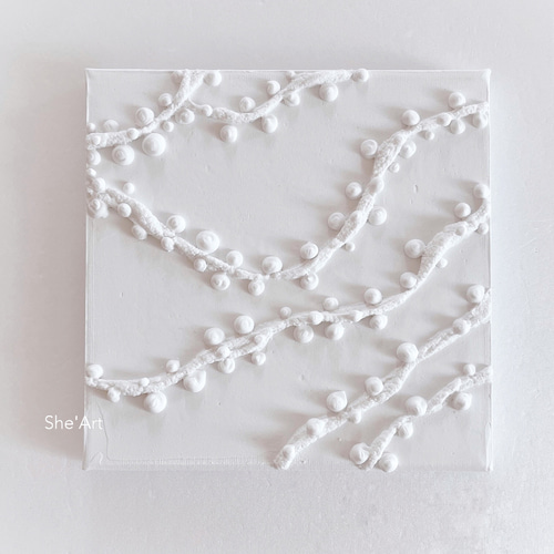 原画S・lace・ミルキーホワイト / 北欧・モダンアート アート 抽象画