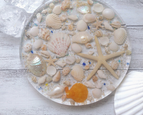 レジンアート海(シェル付き) オーシャンレジンアート シェル付き（A4サイズ）値下げ品 その他