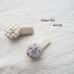 シンプルリボンの ベビーヘアクリップ キッズヘアクリップ ベビー服