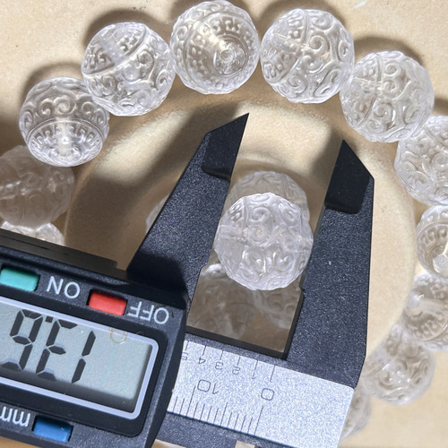 3珠セット 水晶 超高品質 回文珠 極上彫 天然石 クリスタル 回文