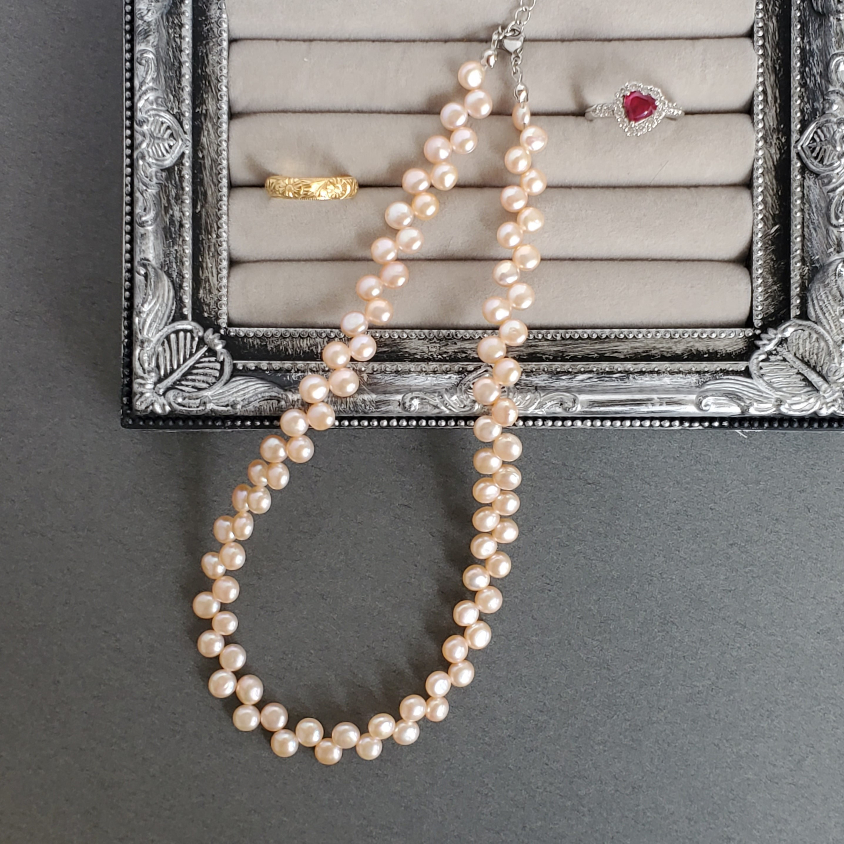 淡水パール　チョーカーネックレス ２連風 ピンク 6,263円