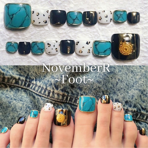 光るエイリアンフットネイルチップ 光るエイリアンフットネイルチップ