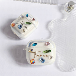 文字刻印+豪華なドリル付きAirPods/Airpods Proケース❤AirPods1/2