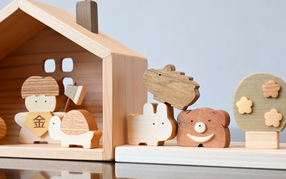 金太郎とクマのお家｜初節句に日本の木材で作るかわいい五月人形 7枚目の画像