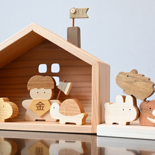 金太郎とクマのお家|初節句に日本の木材で作るかわいい五月人形 金太郎とクマのお家|初節句に日本の木材で作るかわいい五月人形
